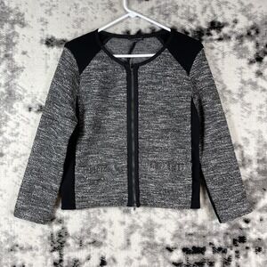 Eileen Fisher Collarless Jacket‎ Womens Size Large Knit Cototn Acrylic Poly